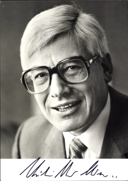 PC politician Christian Schwarz-Schilling, portrait, autograph