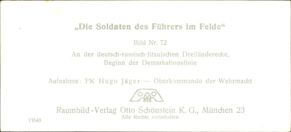 Stereo spatial image photo &quot;The soldiers of the leader in the field&quot; No: 72, German Russ. Lit. Dreiländerecke