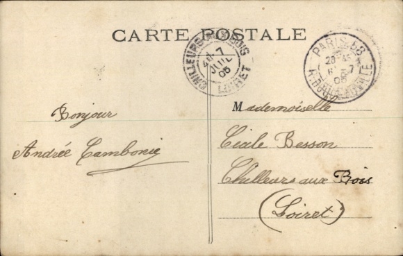 Letters Postcard First name Cecile, girl in rowing boat