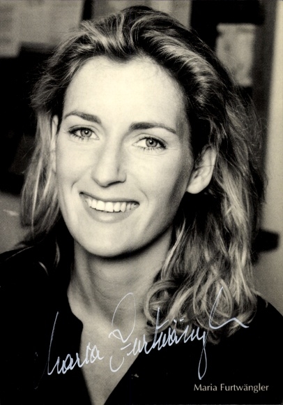 Postcard actress Maria Furtwängler, portrait, autograph