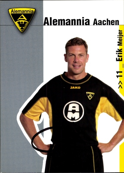 Autogrammkarte Fußballer Erik Meijer, Alemannia Aachen, Autogramm