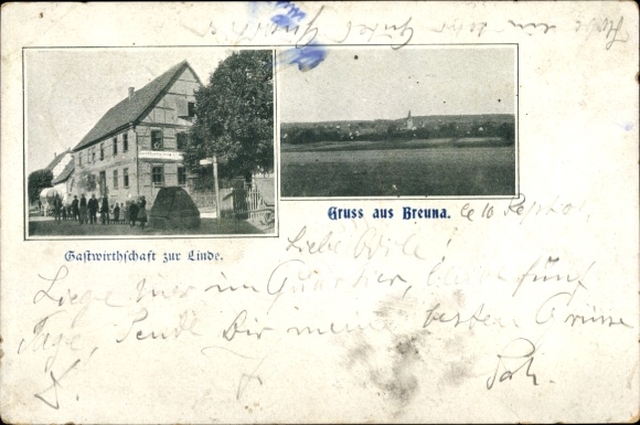 Postcard Breuna in Hesse, restaurant zur Linde