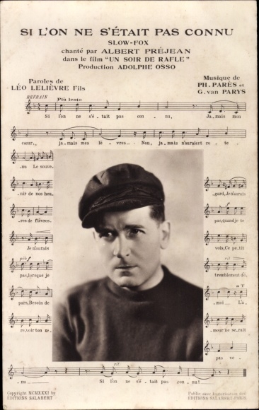 Song CPA Si L'on ne S'Etait pas Connu, Slow-Fox, Paroles de Leo Lelievre