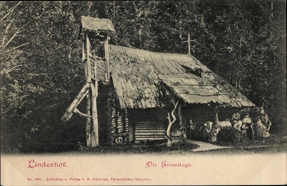 Ak Linderhof Ettal Oberbayern, Die Eremitage