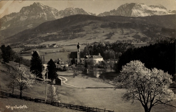Postcard Högelwörth Höglwörth Anger in Rupertiwinkel Upper Bavaria, Panorama