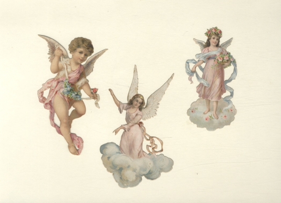 3 wafer angels, approx. 12 x 7 cm and 10 x 5 cm