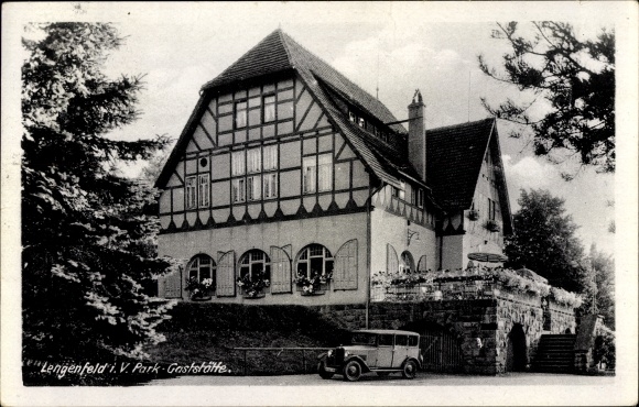 Ak Lengenfeld Vogtland Sachsen, Gaststätte, Auto