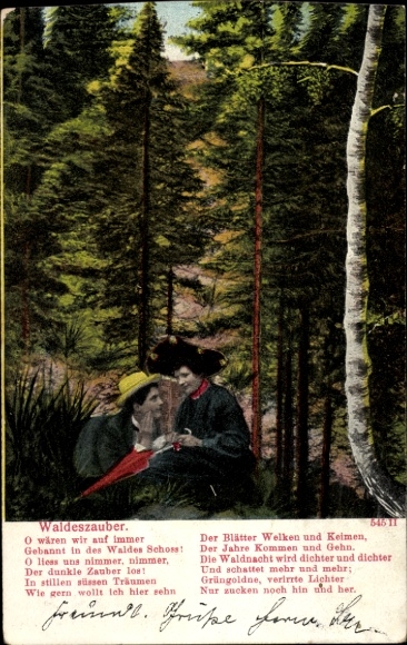 Postcard Forest Magic, Poem, Wanderer