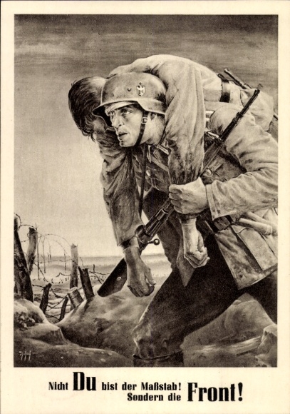 Artist Postcard Tschech, Will, It is not you who are the measure but the front, Wehrmacht, Day of the NSDAP