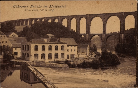 KP Göhren Wechselburg w Saksonii, most Göhrener, wiadukt, Muldental