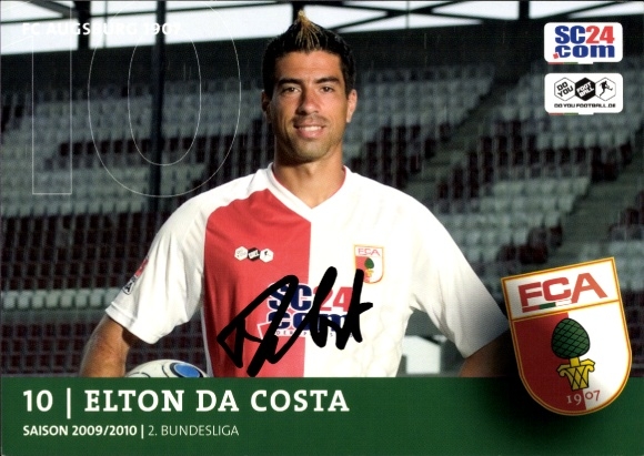 Autograph card footballer Elton da Costa, FC Augsburg, autograph