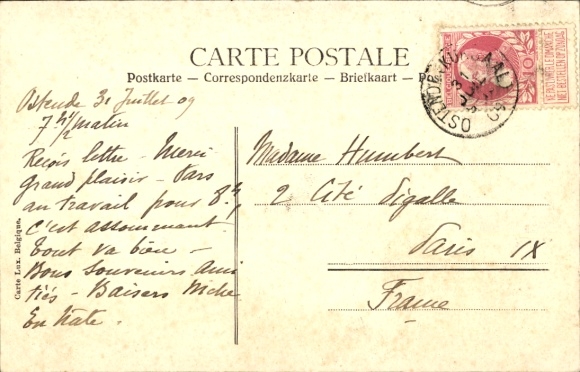 Postcard Oostende Ostend West Flanders, lighthouses, promenade