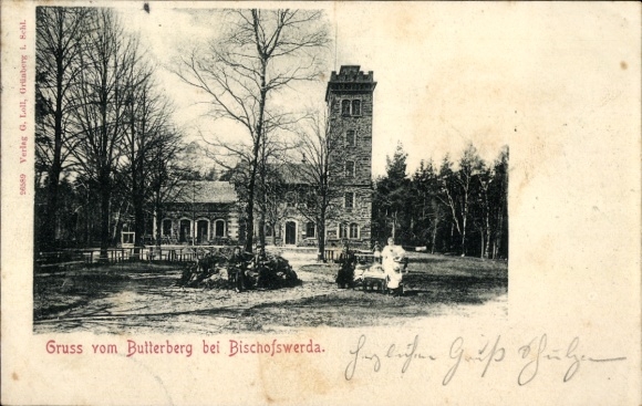 Postcard Butterberg Bischofswerda in Saxony, Butterberg, buildings, nature,