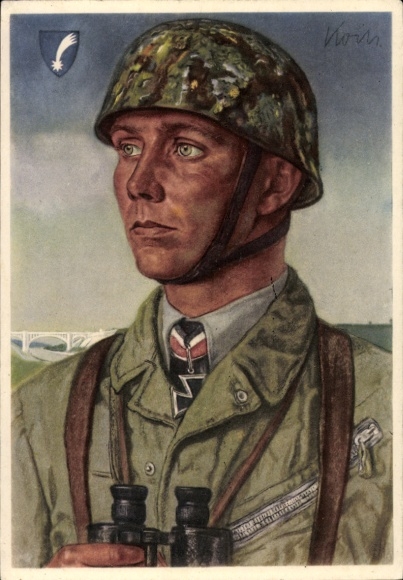 Künstler Ak Willrich, Wolfgang, Major Koch, Fallschirmjäger, VDA-Schulsammlung 1940