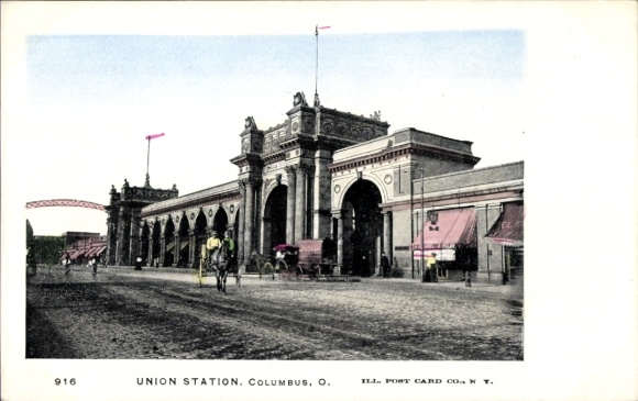 Ansichtkaart Columbus Ohio Verenigde Staten, treinstation