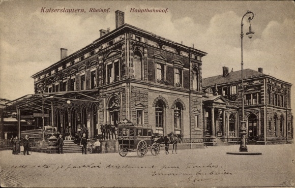 Postcard Kaiserslautern in Rhineland Palatinate, main station