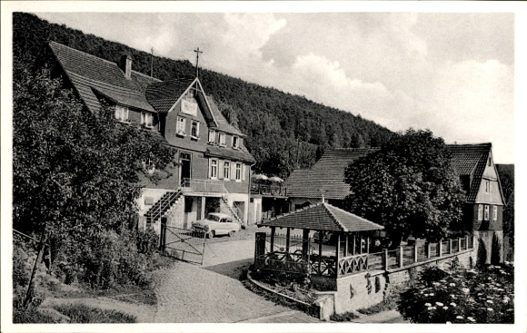 Postcard Eiterbach Heiligkreuzsteinach Odenwald, inn and guesthouse Goldener Pflug