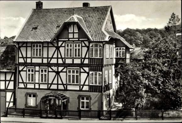 Postcard Ilsenburg in the Harz Mountains, half-timbered house, climatic health resort ILSENBURG, FDGB recreation home "Seeblick"