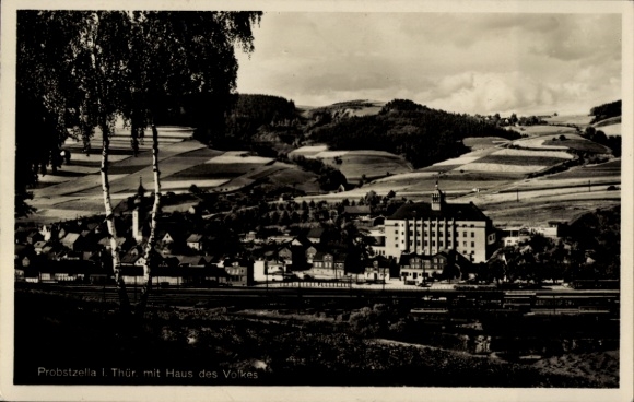 Ak Probstzella Thüringen, Stadtansicht und Haus des Volkes