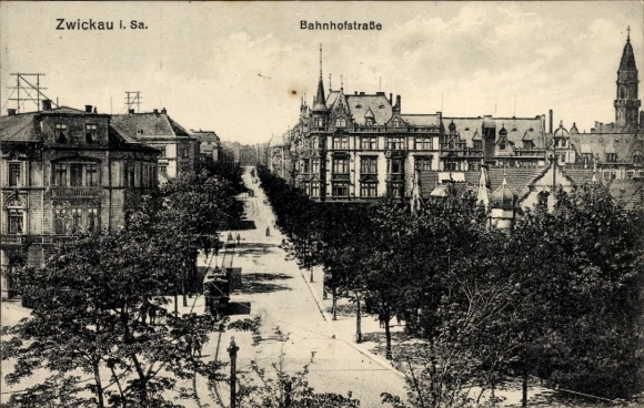 Ak Zwickau in Sachsen, Bahnhofstraße