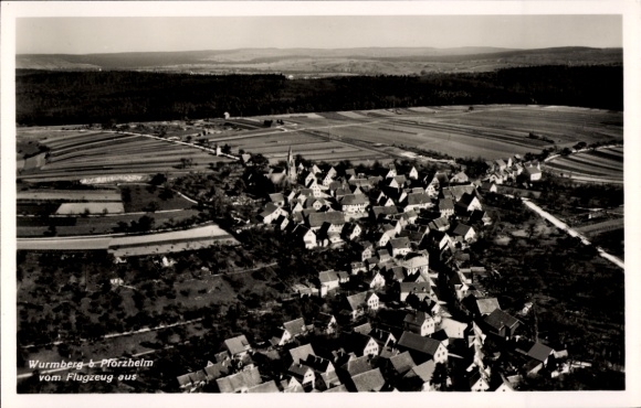 Postcard Wurmberg in Württemberg, Wurmberg, aerial photograph