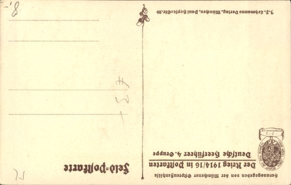 Kunstenaarsbriefkaart Quidenus, Fritz, generaal Karl Litzmann, portret
