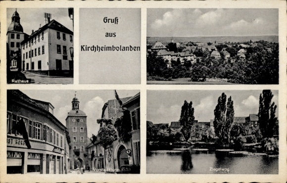Ak Kirchheimbolanden in der Pfalz, Rathaus, Vorstadtturm, Ziegelwog, Sehenswürdigkeiten