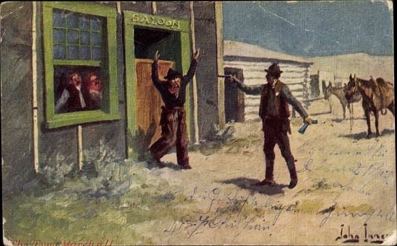 Artist Postcard Innes, John, USA, The Town Marshal