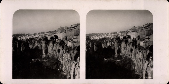 Stereo photo Constantine Algeria, panorama from the bridge
