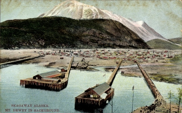 Ak Skagway Alaska USA, Algemeen uitzicht, Mount Dewey
