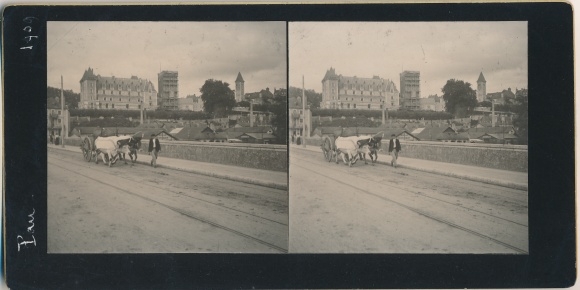Stereo photo Pau Pyrénées Atlantiques, city view, 1909