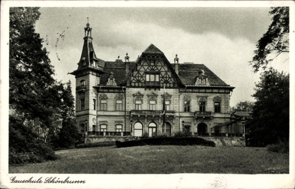 Postcard Vienna 13 Hietzing Austria, Gauschule Schönbrunn