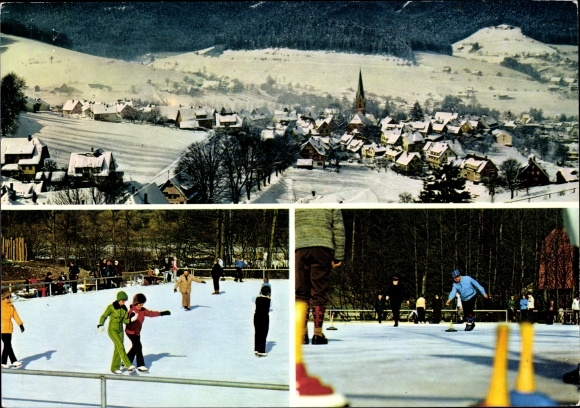 PC Baiersbronn in the Black Forest, winter panorama, winter sports, ice skating