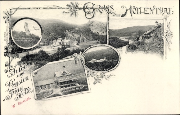 Ansichtkaart Meißner Osthessisches Bergland, Höllental, Hotel Pension Frau Holle, Inh. H. Rack, Bilstein