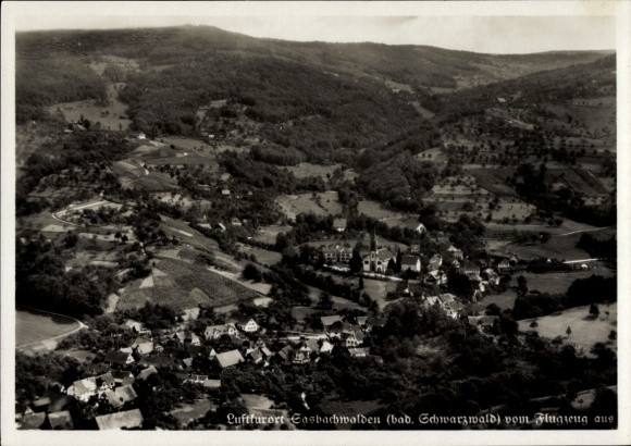 Postcard Sasbachwalden in the Black Forest, aerial photograph