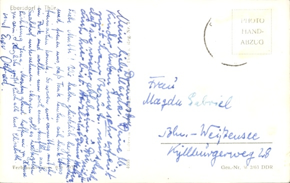 Postcard Ebersdorf in Thuringia, partial views, panorama