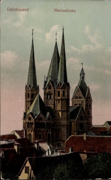 Postcard Gelnhausen in Hesse, St. Mary's Church