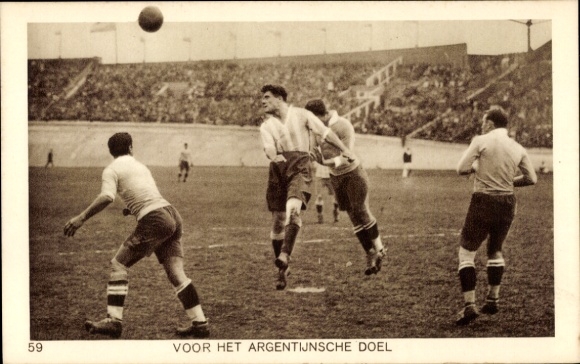 Postcard Amsterdam, Olympic Games 1928, football, Argentina
