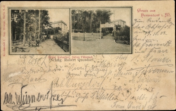 Postcard Berlin Reinickendorf Hermsdorf, Hotel Kaiserhof