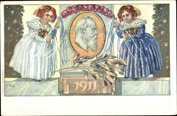 Postwaardestukken kunstenaarskaart Diez, M., prins-regent Luitpold van Beieren 1911, 5 Pfennig
