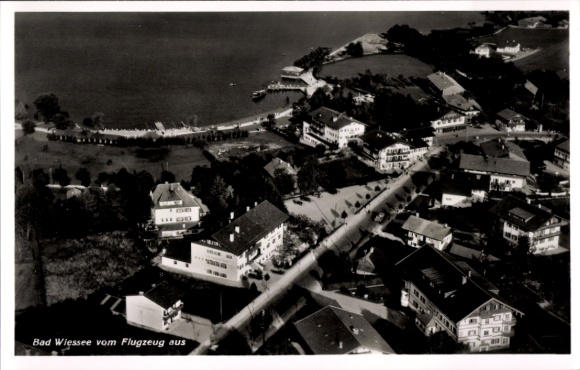 Postcard Bad Wiessee in Upper Bavaria, aerial photograph