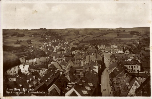 Ak Annaberg Buchholz im Erzgebirge, Gesamtansicht, Blick von der St. Annenkirche