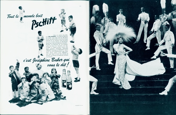 Prospectus dancer and actress Josephine Baker, advertising Perfume Rock n'Roll, Marquay, autograph