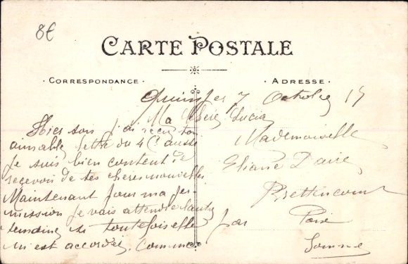 Postcard Quimper Finistère, front page: Old buildings, Grand Bazaar, Gaspillage, Armored Caves