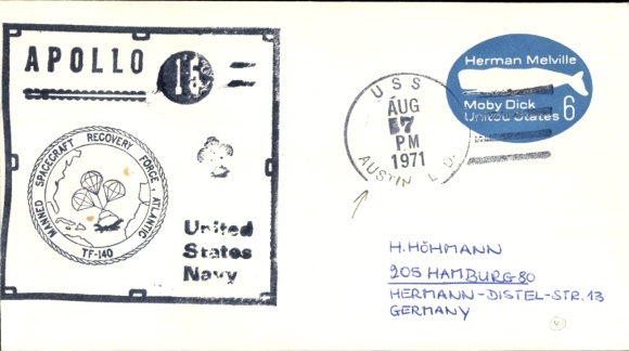 Brief Raumfahrt USA, Apollo 15, USS Austin