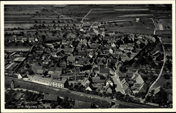 Postcard Dalsheim in Rheinhessen, aerial photograph