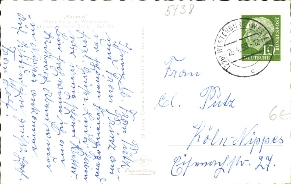 Postcard Westerburg im Westerwald, Kurhaus