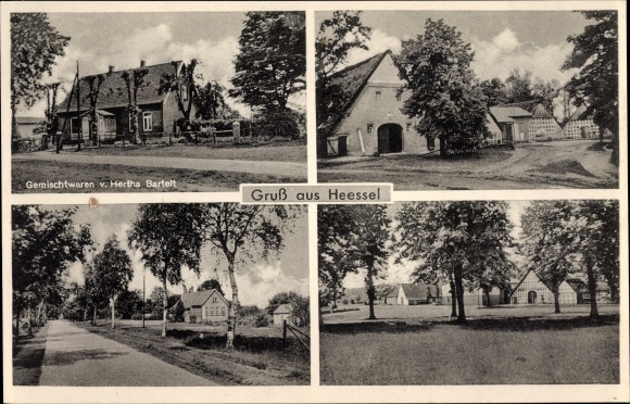 Ansichtkaart Heessel Hemmoor in de wijk Cuxhaven, stadsgezichten, winkel Hertha Bartelt