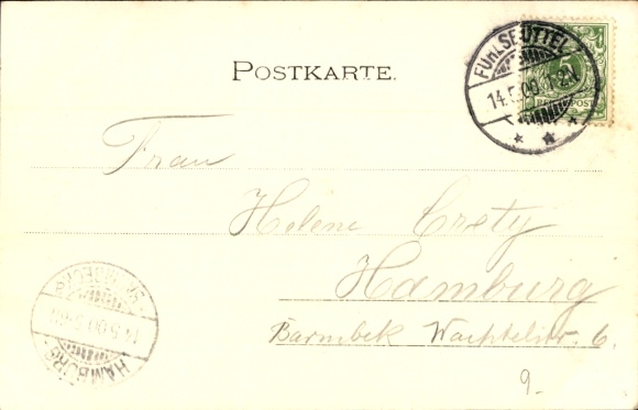 Postcard Hamburg Wandsbek Wellingsbüttel, Germany's oldest oak tree