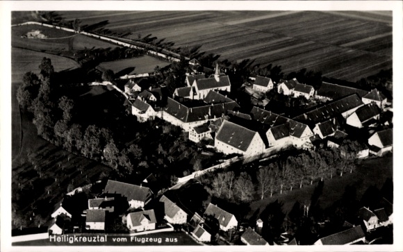 Postcard Heiligkreuztal Altheim, aerial photograph